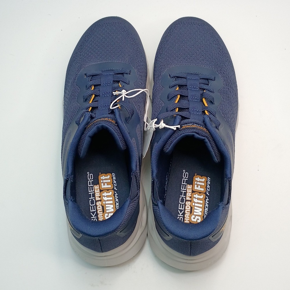Skechers Swift Fit Hands Free Sneaker Men Size 10.5 Navy Mesh Glide-Lite Dual - Picture 7 of 9